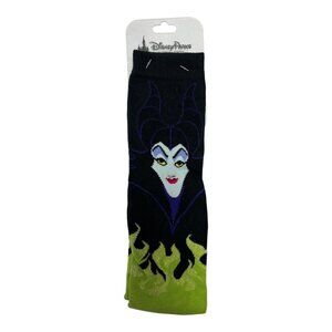 Disney Parks Maleficent Socks – Villains Collection – Black & Green Flames – New